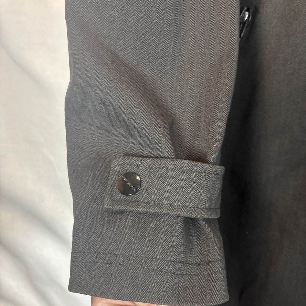 Michael Kors Mens Charcoal Herringbone Full Zip Lined Jacket Coat XL - Picture 10 of 16
